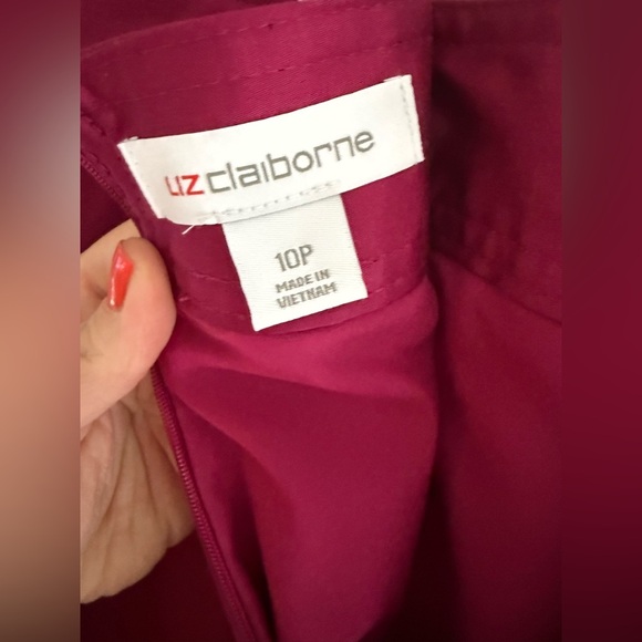 Liz Claiborne Womens Pink Pencil Skirt SZ 10P New Straight Pockets Cotten Blend - Picture 5 of 7